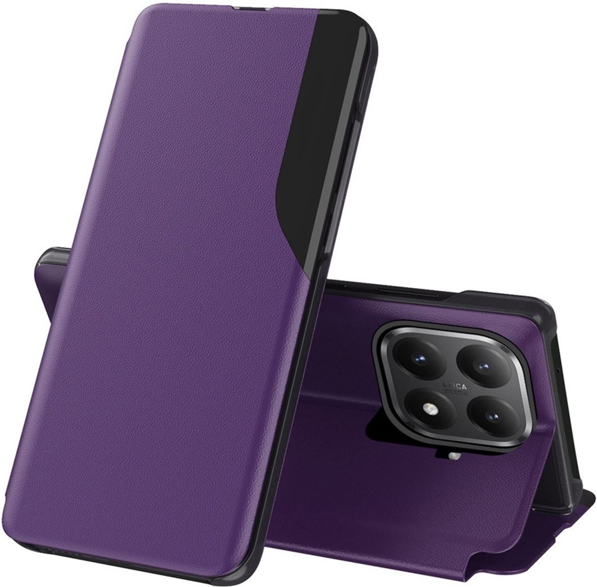 Hoesje geschikt voor Xiaomi 15T Pro - Phonesta Smart View Side Book Case - Paars