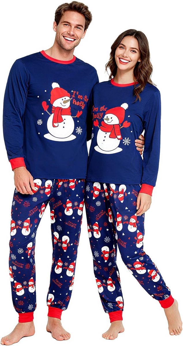 Bijpassende Kerst Pyjama Set voor Volwassenen Lange Mouwen Familie Kerstman Thema