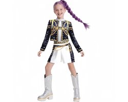 Kraftverdia Kinder Game Kostuum - Demon Hunters Costume Rumi Zoey Verkleed Jurk Set - Carnavalskleding - Kpop - Cadeau Meisje - 120cm - Valt klein, kies grotere maat