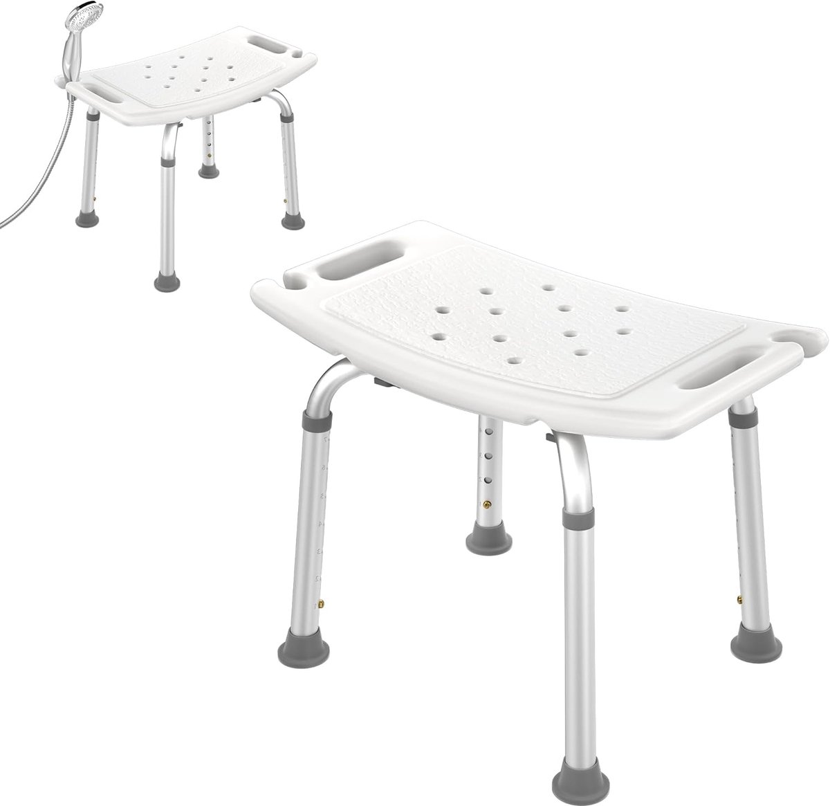 Douche Stoel Anti‑Slip Douche Hulp Aluminium Douche Stoel Bad Stoel Draagbare Badkuip Stoel Bad Stoel Tot 135KG Voor Senioren Gehandicapten Zwangere Vrouwen NAIZY