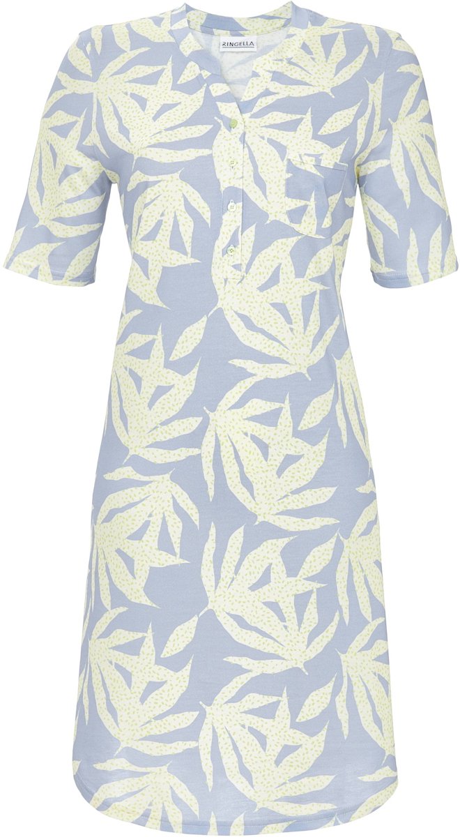 Ringella Blauw flora nachthemd Ringella - Blauw - Maat - 52