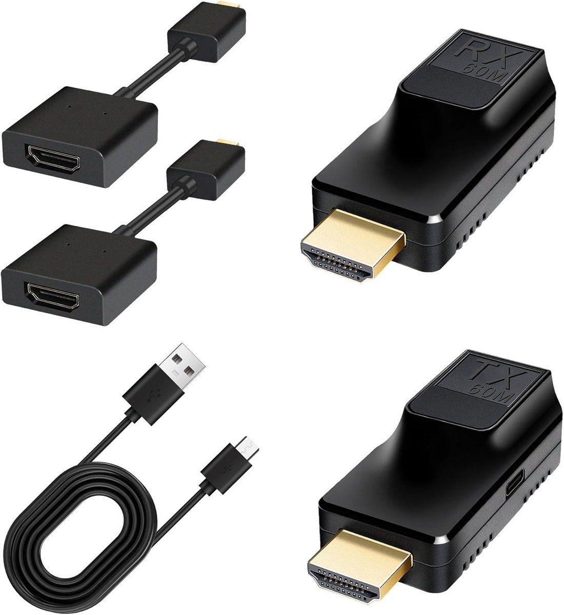 HDMI Extender 60 Meter met 1080p@60Hz Repeater via RJ45 Kabel