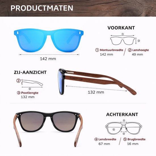 KingSeven - Blue Oculos Bamboo UV400 en Polarisatie Filter van Kingseven — afbeelding 5