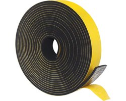 Afdichtingsstrip - Tochtstrip - EVA - Pakking Geluidsisolatie Zelfklevende Tape - Tochtstopper - Tochtband - Tochtrol - Schuimband deurafdichting - Deur/Raam/Kast - Voor Deur Raam Airconditioner Weerstrippen Geluidsisolatie - 3mm*12mm*4M - Zwart