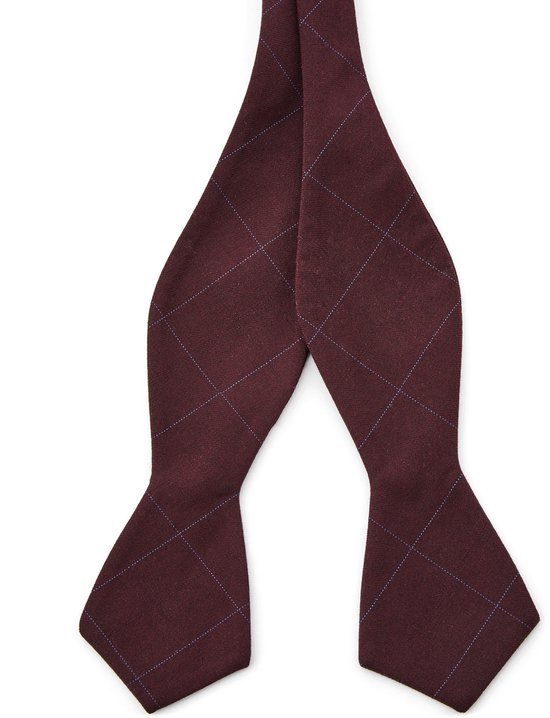 Noeud papillon à nouer bordeaux à carreaux