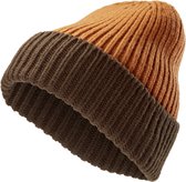 Frencis Bruine & Roodoranje Montagna Beanie