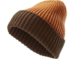 Frencis Bruine & Roodoranje Montagna Beanie