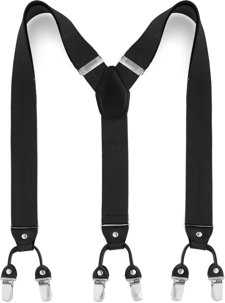 Brede Zwarte Clip Bretels