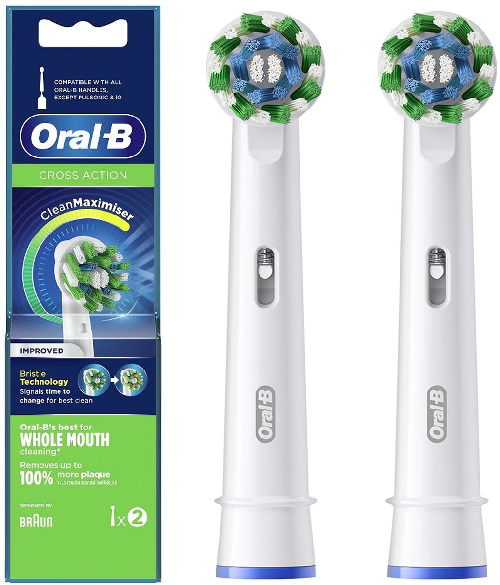 Oral-B Cross Action CleanMaximiser – Originele Opzetborstels – 2 stuks