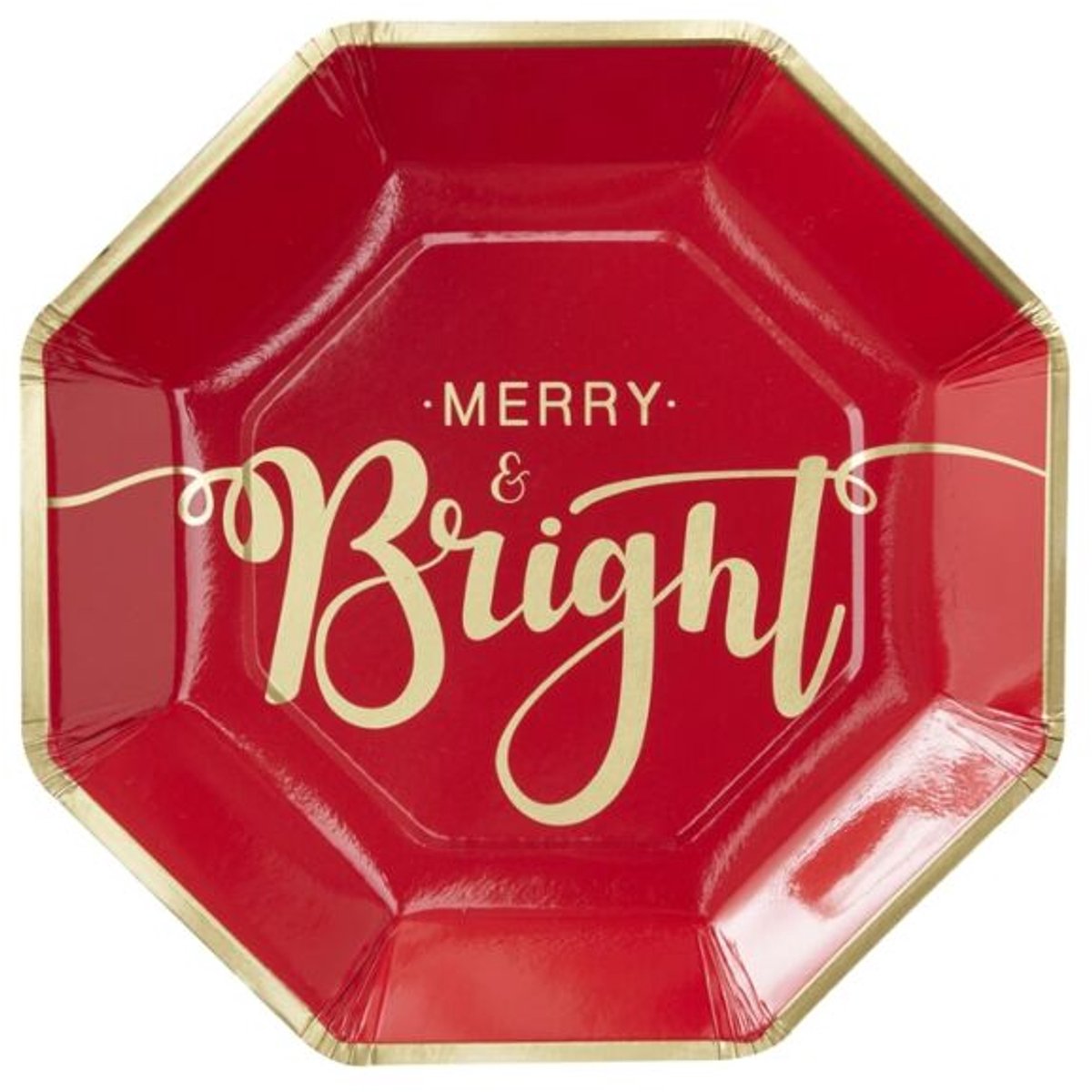 Ginger Ray - Red & Gold - Borden Merry & Bright (8 stuks)