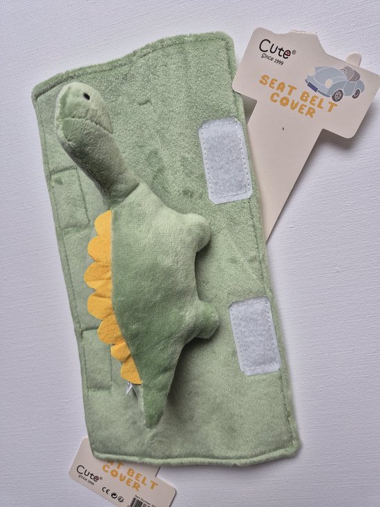 Gordelhoes kind - Groene dinosaurus gordelbeschermer kind - gordelhoezen voor auto en autostoel - 27cm x 6 cm