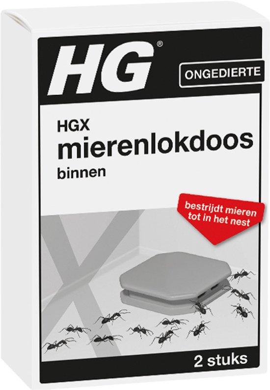HGX mierenlokdoos binnen, 2 stuks. Bestrijdt mieren tot in het nest.