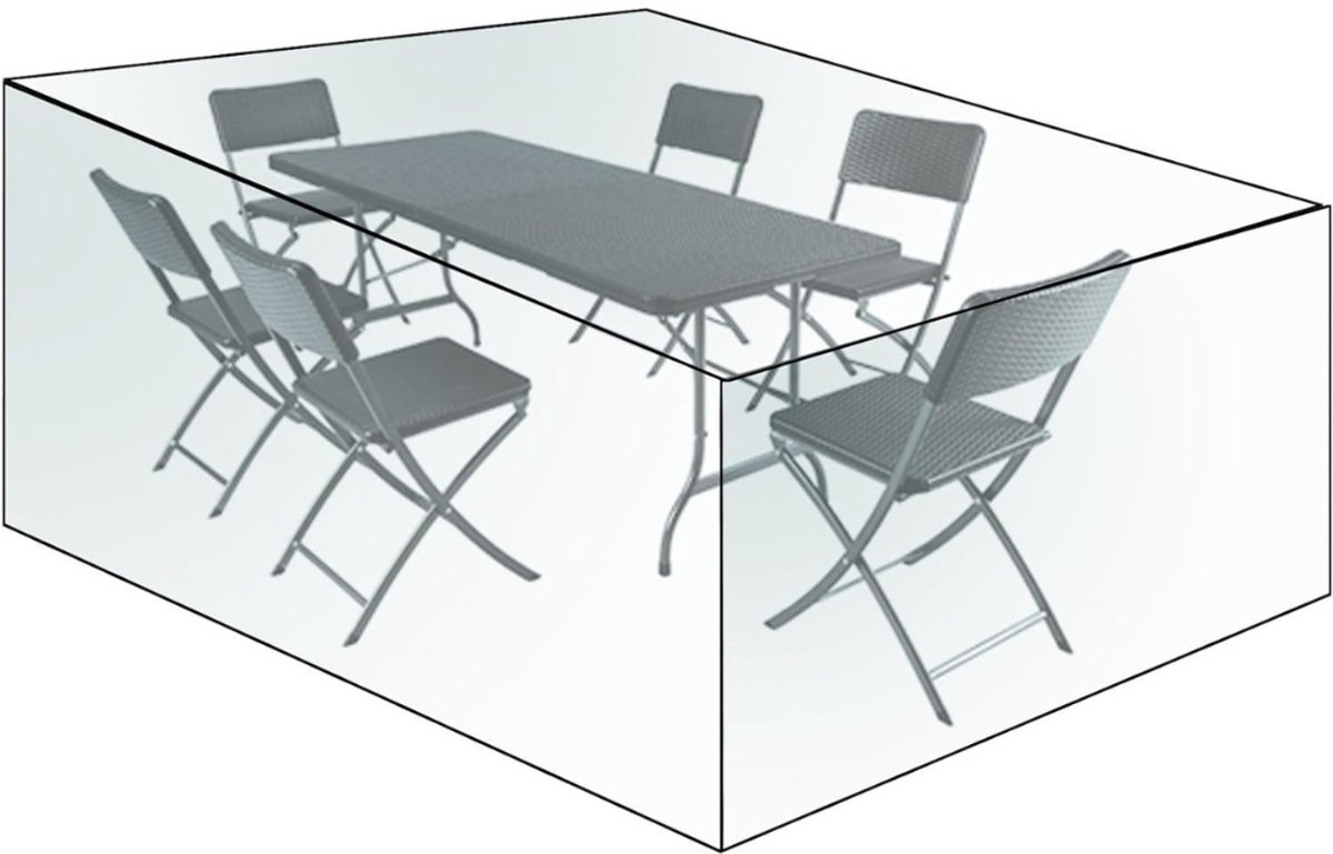 Famanu Beschermhoes beschermhoes zeildoek voor zithoek tuinmeubelhoes kap stof zeildoek dekzeilhoes 240x136x88cm transparant wit