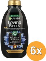 Garnier Loving Blends - Shampooing - Charbon magnétique - Cuir chevelu gras et longueurs sèches - 300 ml - Pack économique de 6 pièces