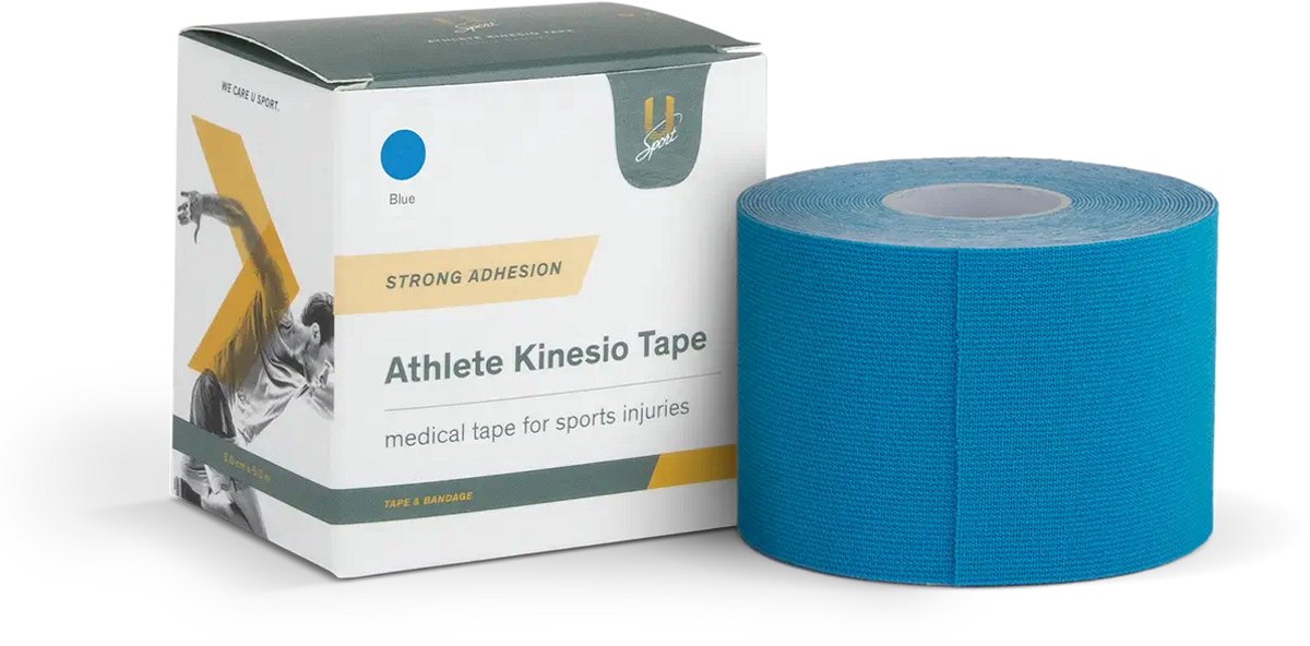 U-Sport Athlete Kinesio Tape - Elastische Sporttape - Waterbestendig & Ademend - Kinesiotape - Medische Kwaliteit - 1 Stuks - Blauw