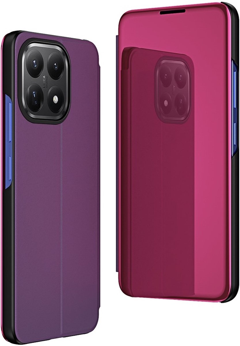 Hoesje geschikt voor Xiaomi 15T - Phonesta Smart View Mirror Book Case - Paars