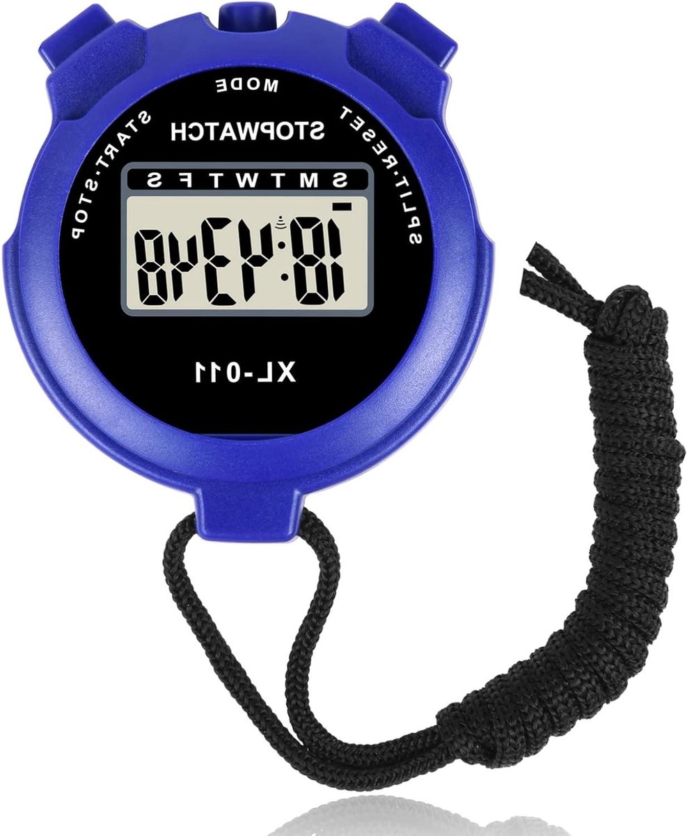 Digitale stopwatch voor sport - met timer en alarmfunctie - blauw