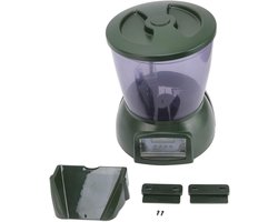 Automatische Voederautomaat voor Visvijver - Visvoer Dispenser - LCD-scherm - Batterij Aangedreven - 3,8 Liter Capaciteit - Geschikt voor Aquarium en Vijver - Zwart - Elektronische Voederautomaat met Timer
