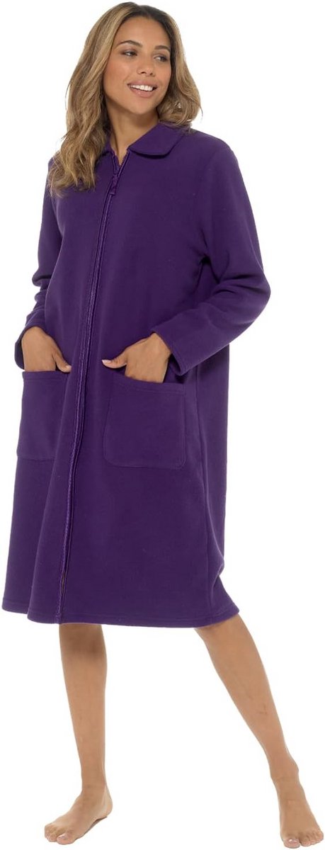 Comfortabele Dames Fleecejas met Ritssluiting en Satijnlook