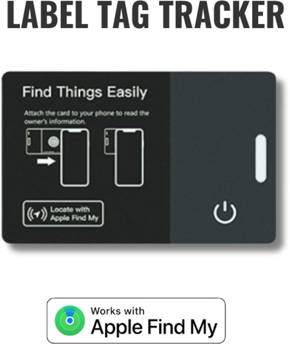 Tracker Card – Apple Zoek mijn – Label AIRTAG – NFC – Draadloos Oplaadbaar