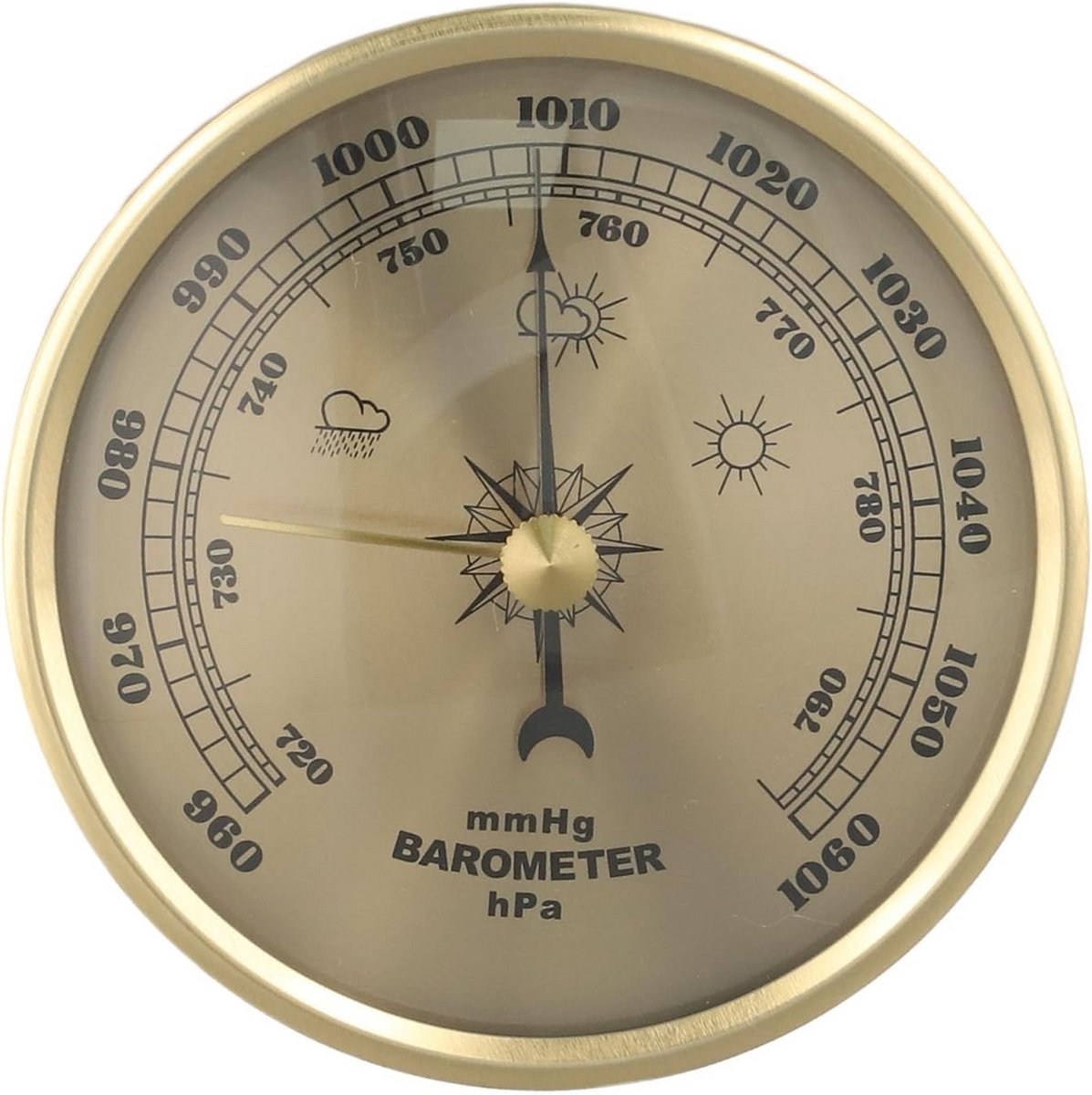 Weerstation met Barometer, Thermometer en Hygrometer - Metalen Wandmodel 90mm