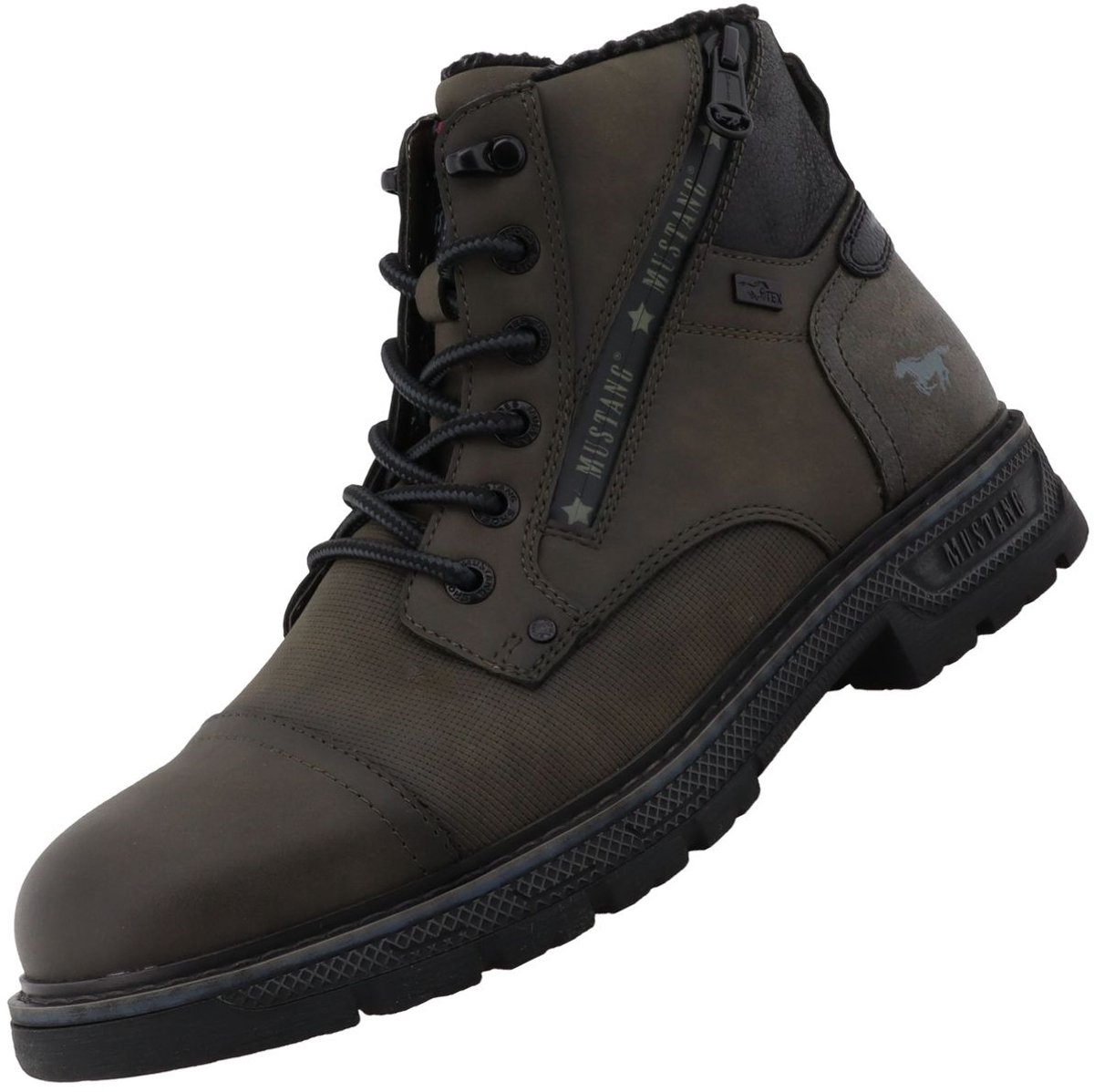 Mustang heren gevoerde Tex laarzen groen (kaki)