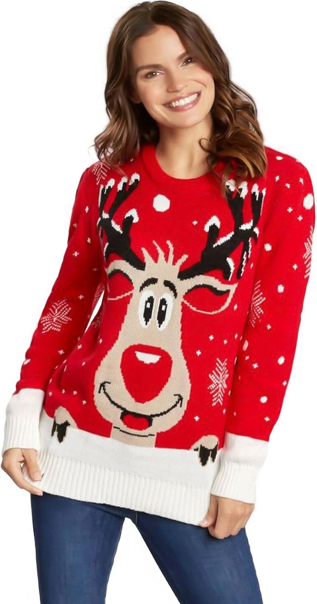 Grappige Kersttrui voor Dames met Rendierprint