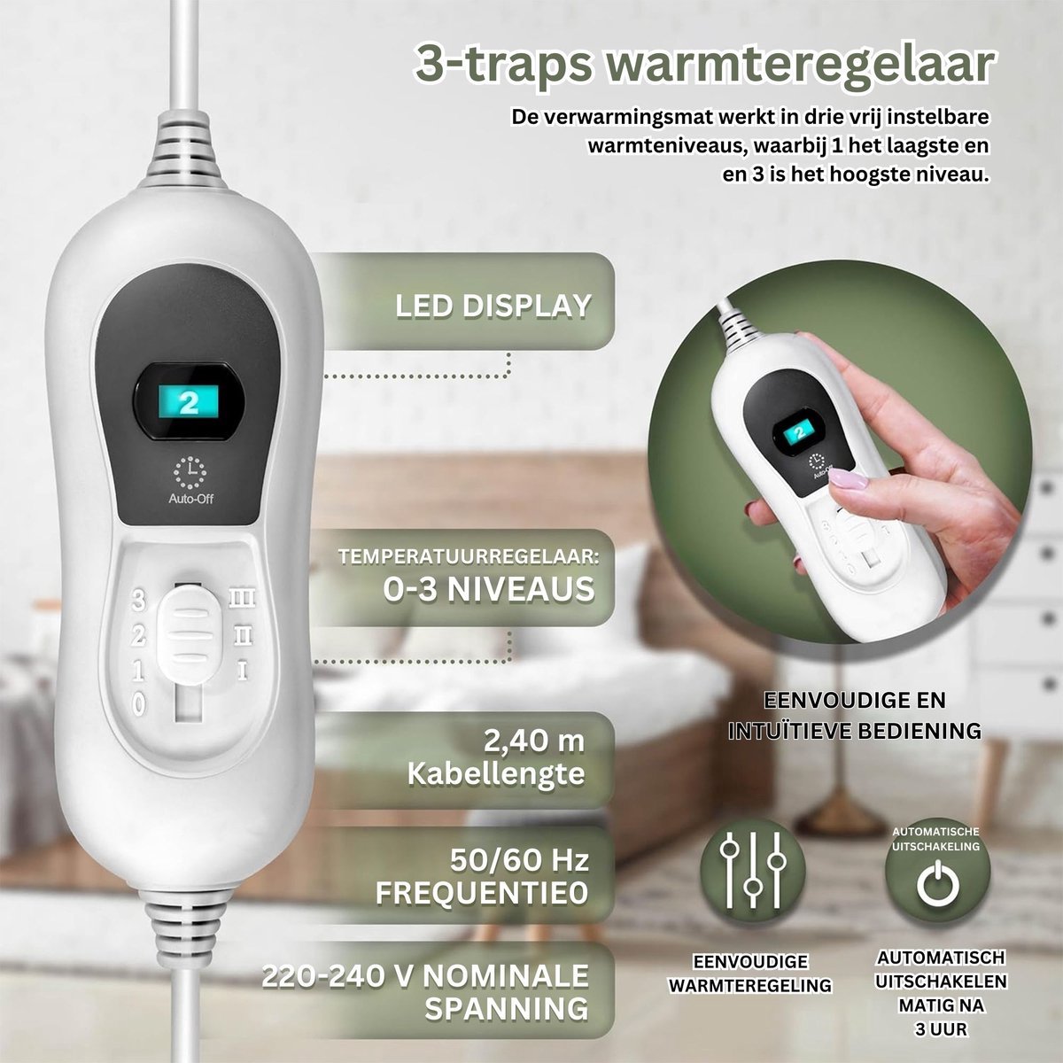 NBAP® Elektrische Onderdeken 2 Persoons Extra Zacht - afbeelding 3