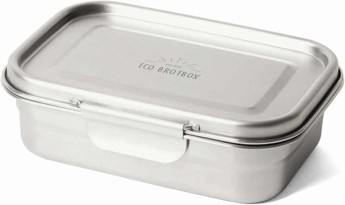 Grote Broodtrommel van Roestvrij Staal met Elastiek - 1,1 Liter Lunchbox