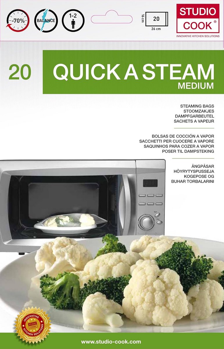 Magnetron Stoomzakjes Medium - 20 Stuks Voor Gezond Koken