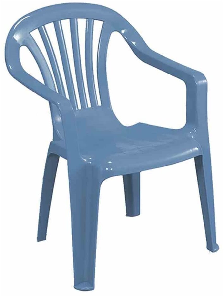 Sunnydays Kinderstoel - blauw - kunststof - buiten/binnen - L37 x B35 x H52 cm - tuinstoelen