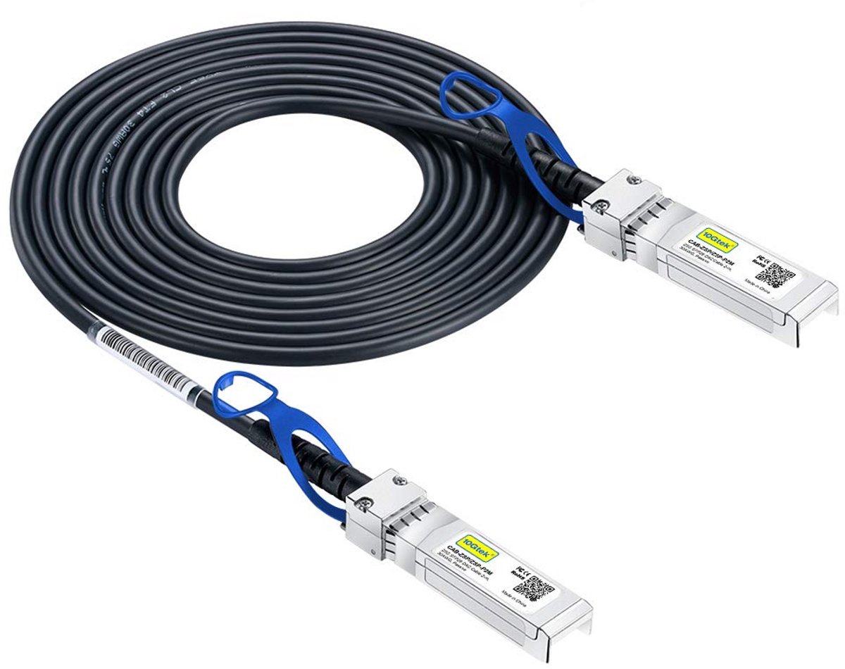 25G SFP28 DAC Kabel 2 Meter Passief Koperen Twinax voor Netwerkapparatuur