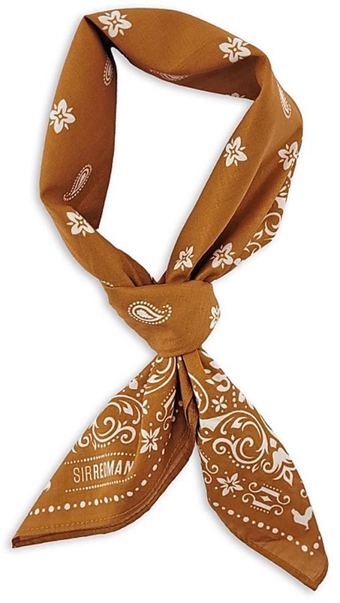 Sir Redman - Sjaals - WORK bandana cognac - cognac / wit
