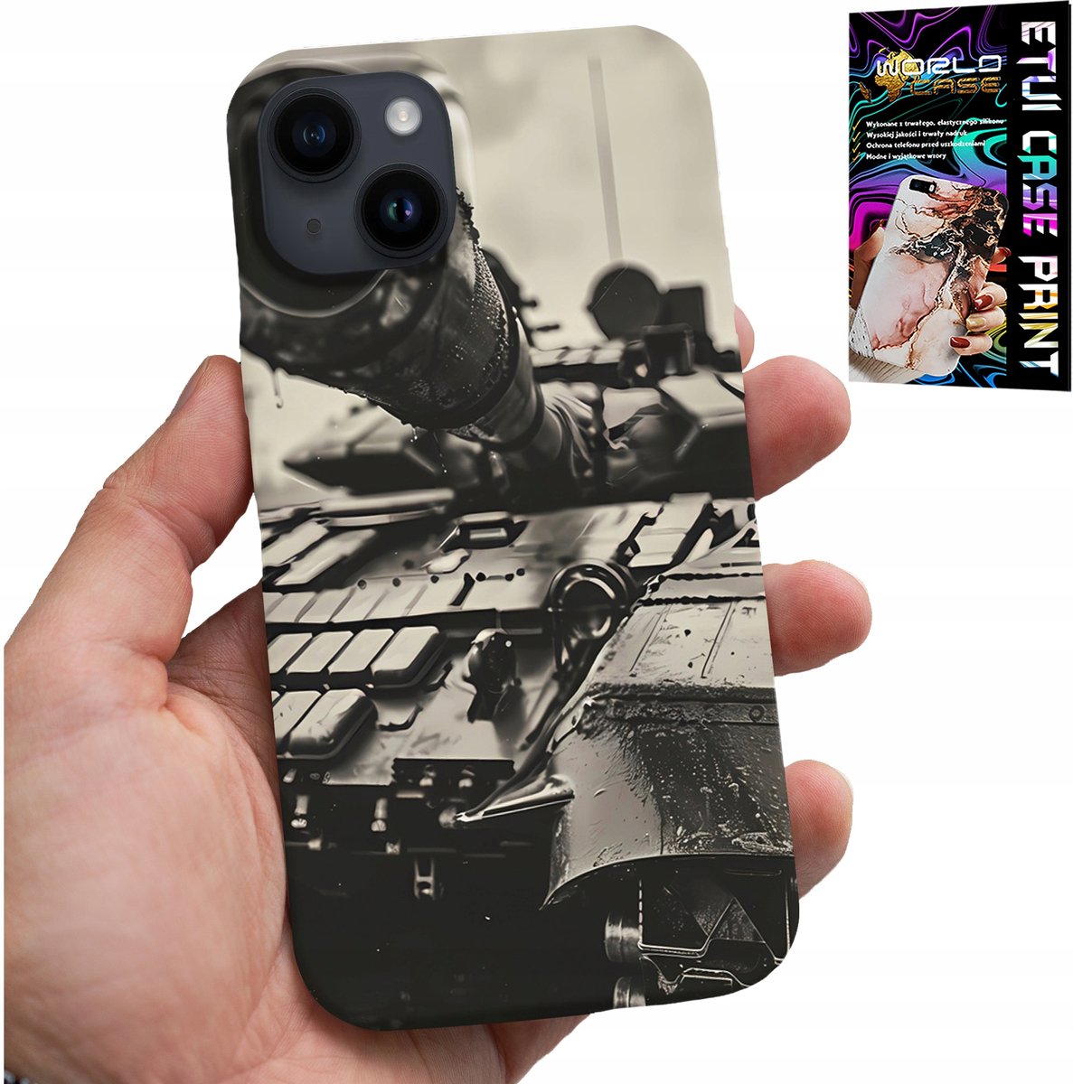 iPhone 14 hoesje - Tank militaire voertuigen militair + glas