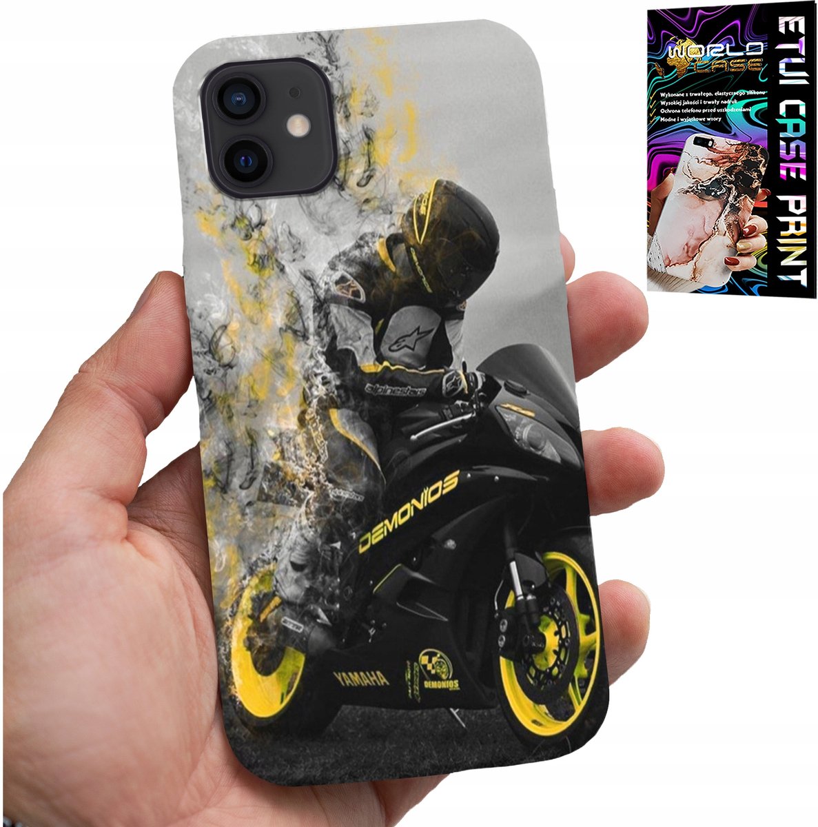 iPhone 13 Mini hoesje - Motorfietsfan, diverse achterpatronen