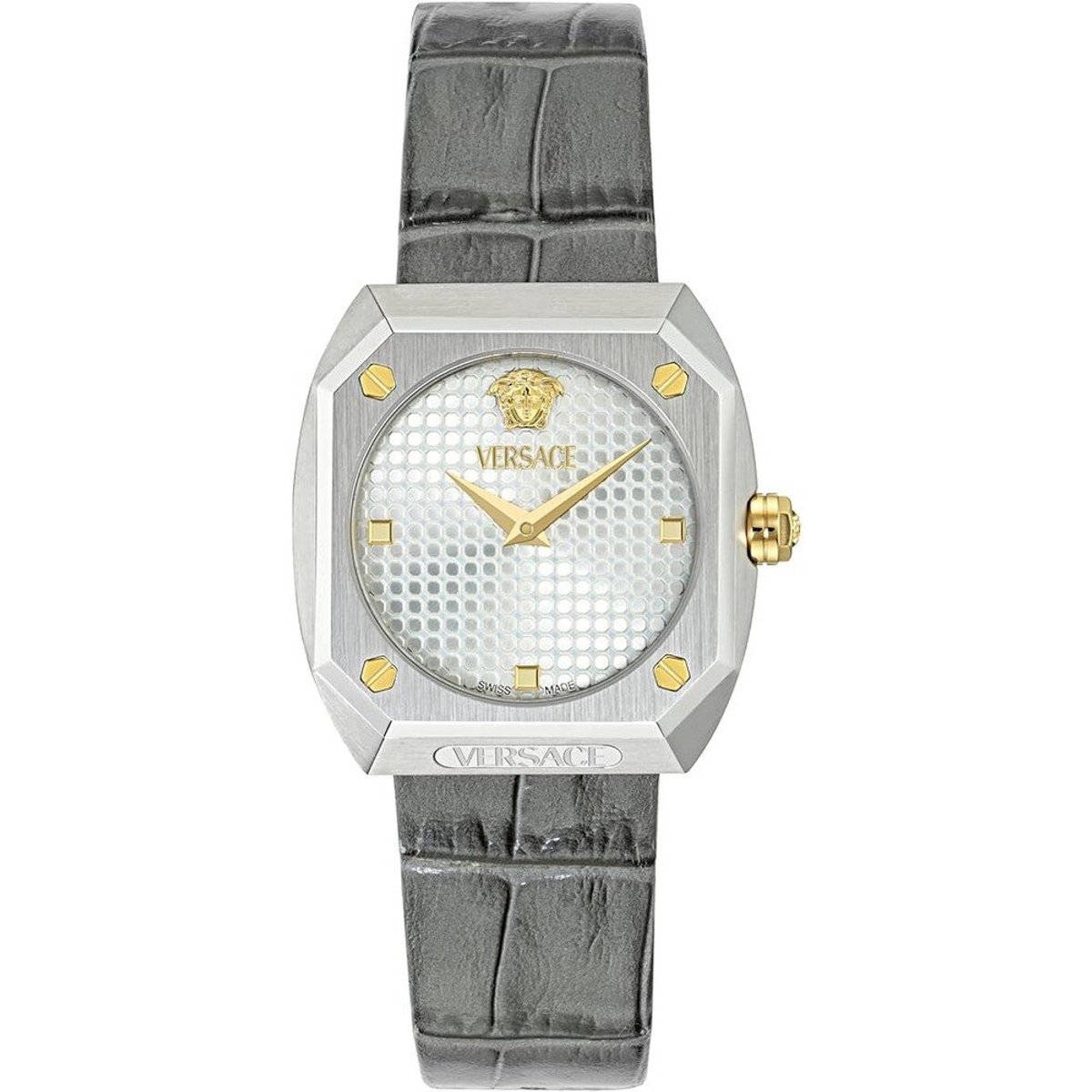 Versace Antares VE9E00124 Horloge - Leer - Grijs - Ø 35 mm
