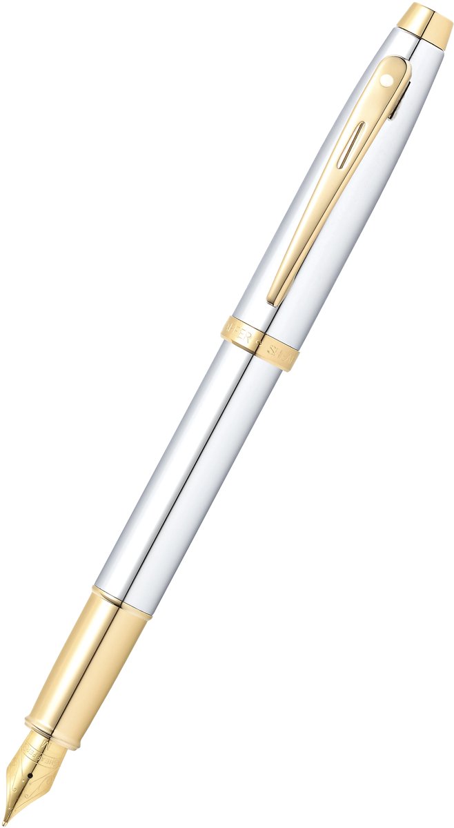 Sheaffer Vulpen - 100 E9340 - F - Bright Chrome Gold Tone - SF-E0934043
