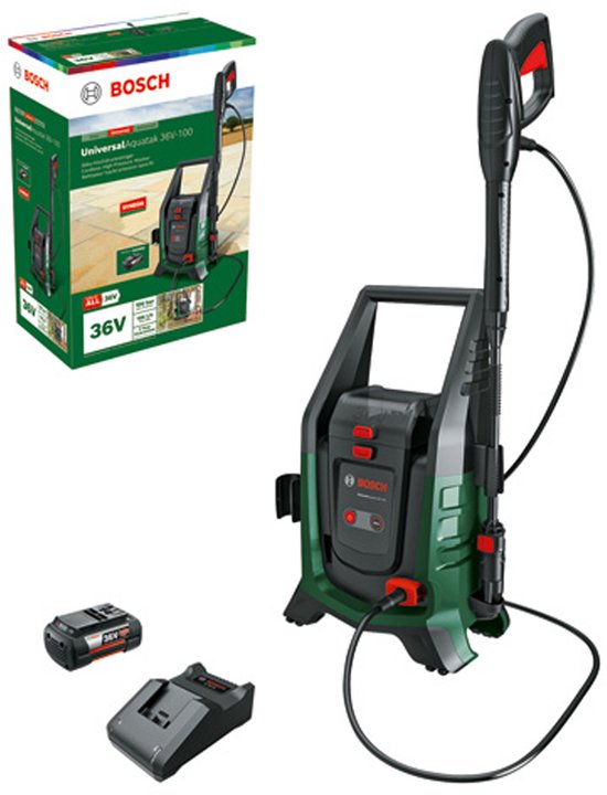 Bosch UniversalAquatak 36V-100 - Accu-hogedrukreiniger - Inclusief 1 x 36 V Accu (4,0 Ah), Lader, Bosch hogedrukpistool, lans, 4 m hogedrukslang, 3-in-1-mondstuk en wasmiddelfles van Bosch — afbeelding 5