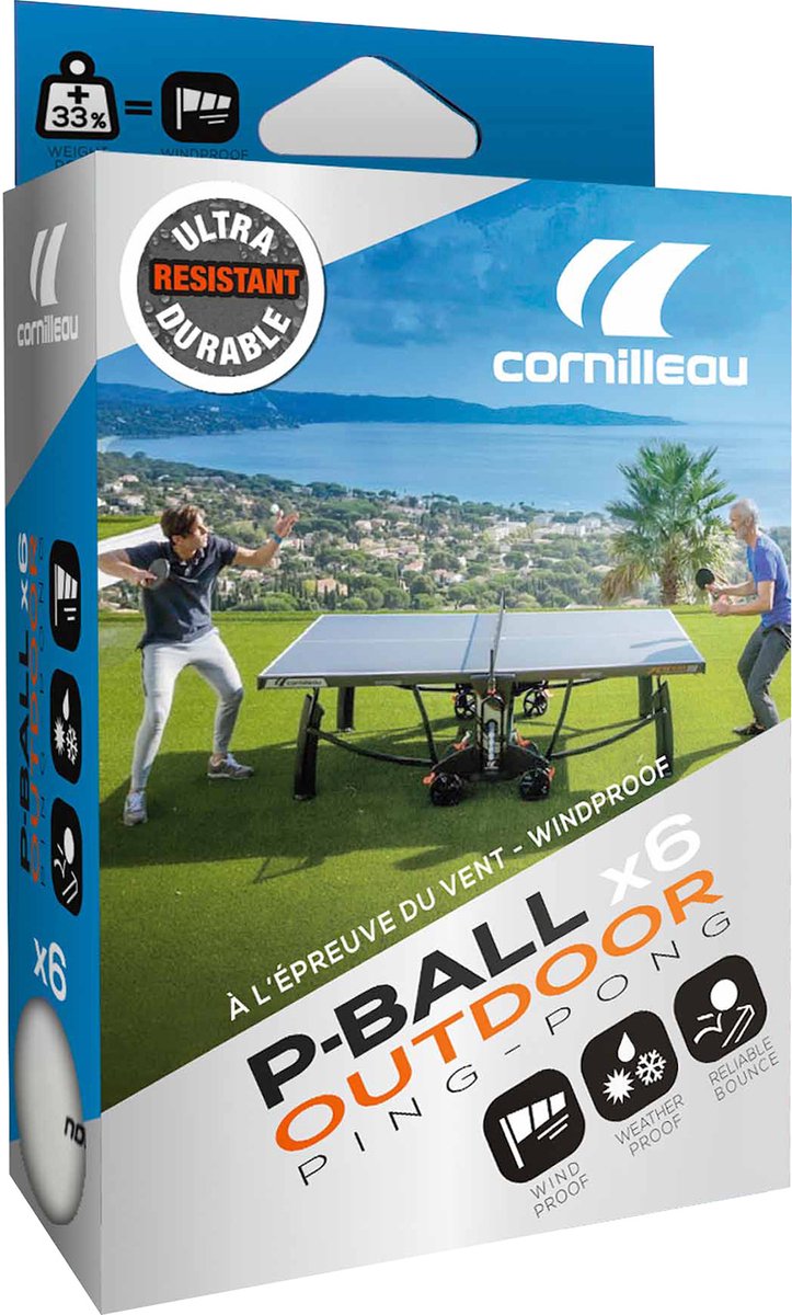 Cornilleau pingpongballen outdoor Ultradurable X6