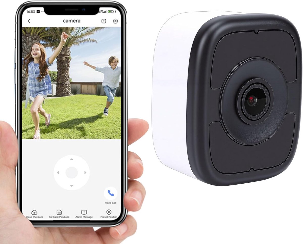 Raam Beveiligingscamera - Binnen Camera - Thuis Beveiliging - Kleur Nachtzicht - 11x10x4 cm - Wit