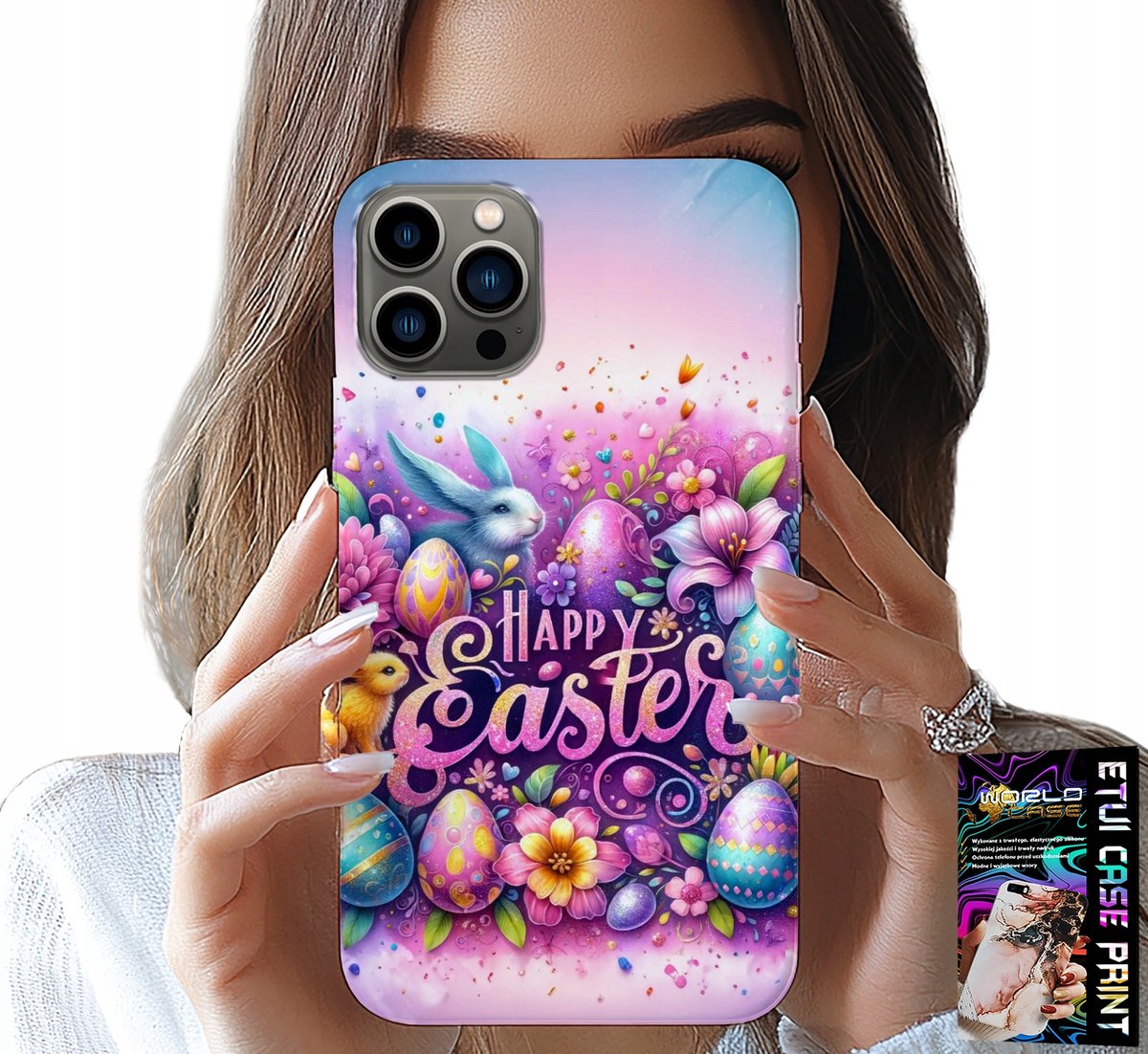 HOESJE VOOR IPHONE 12 PRO MAX - HAPPY EGGS, PASEN, EIEREN