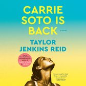 Boekcover met gele en blauwe gradiënt achtergrond. Titel: Carrie Soto Is Back. Auteur: Taylor Jenkins Reid.