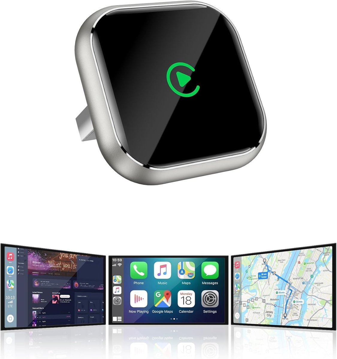 Draadloze CarPlay Box - Auto Adapter - Navigatie Streamen - Ingebouwde Bluetooth - 2.7 x 0.7 cm