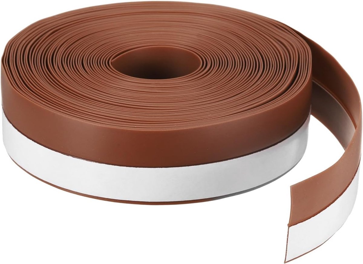 Siliconen Afdichtingsstrip - Tochtstrip Raam Deur - Energie Besparen - Flexibel Waterdicht Materiaal - 8 Meter Lang 25mm Breed - Bruin