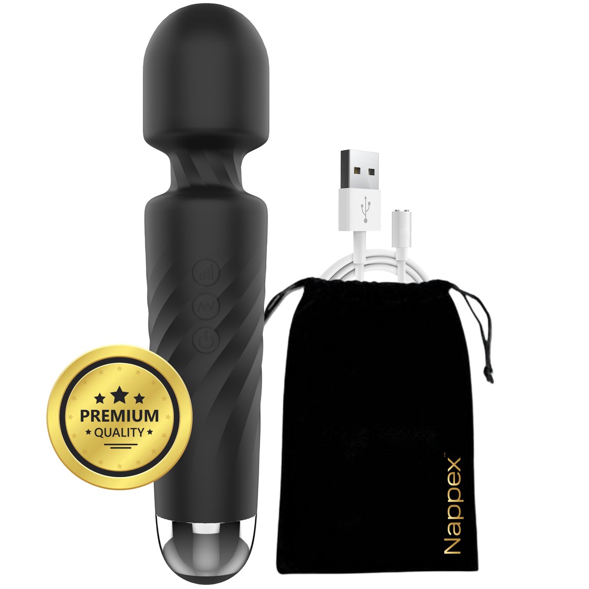 Bol.com Kan Jij Deze Vibrator Aan? Nappex™ 212 Clitoris Stimulator - [ Huidvriendelijk ] - Premium Wand Vibrator - Dubbele laag ... aanbieding