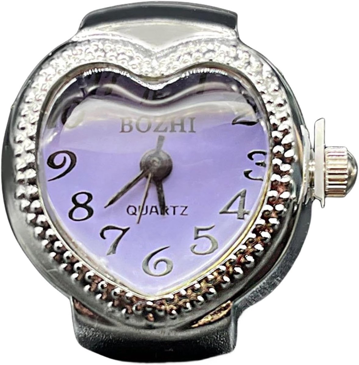 Ringvinger horloge - Creatief hart horloge - Mode accessoire - Verstelbaar voor diverse maten - Diameter 2 cm