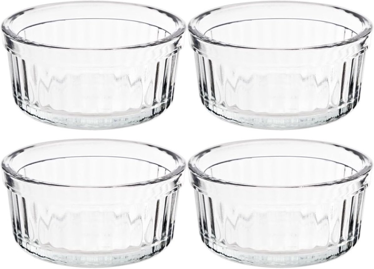 Ovenschaaltjes Glas - Portieschaaltjes - Desserts Bakken - Hittebestendig Materiaal - 8.5 x 4.7 cm