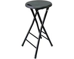 Opvouwbare Barkruk - Klapstoel Draagbaar - Ruimte Besparen - Verstelbare Hoogte - 70 cm - Zwart
