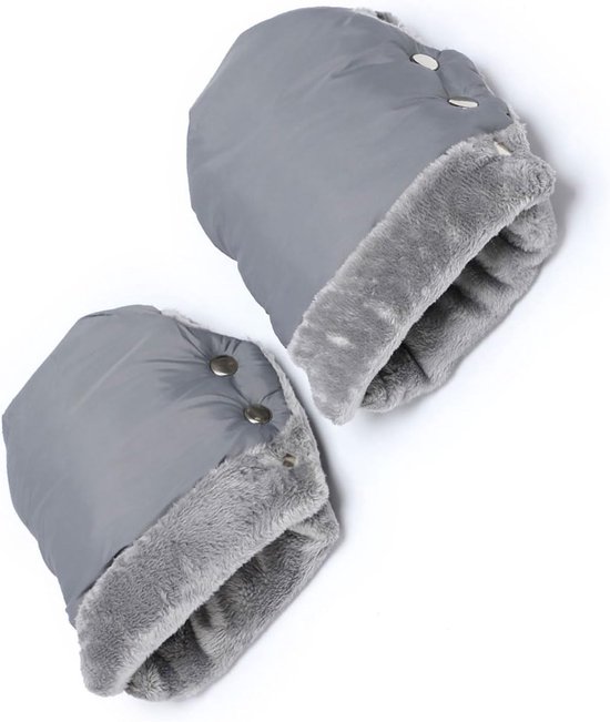 Kinderwagen Hand Muff - Wanten Kinderwagen - Winterse Uitjes - Spatwaterdicht Winddicht - 16 x 21 x 6 cm - Grijs — afbeelding 5