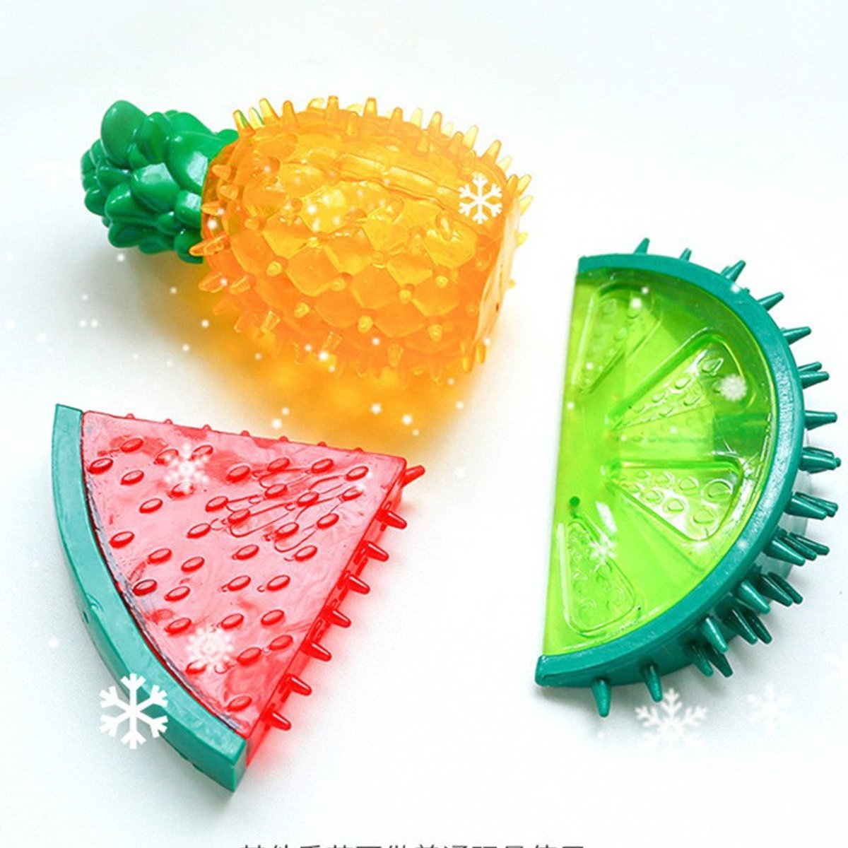 3stuks bijtring hond – Verkoelende – Watermeloen en Citroen en Ananas – Vriesbaar – kauwspeelgoed hond – hond dental – Teething for Small Dogs Puppies